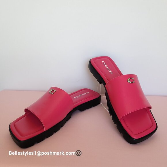 COACH Florence Smooth Leather Sandal - Dragon Fruit color-Women’s Size 9 B 🎈$95 - Picture 9 of 16